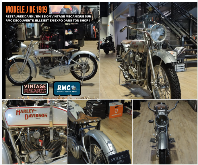 Haley Davidson - Le Modèle J de 1919, est en expo dans ton shop à Besançon